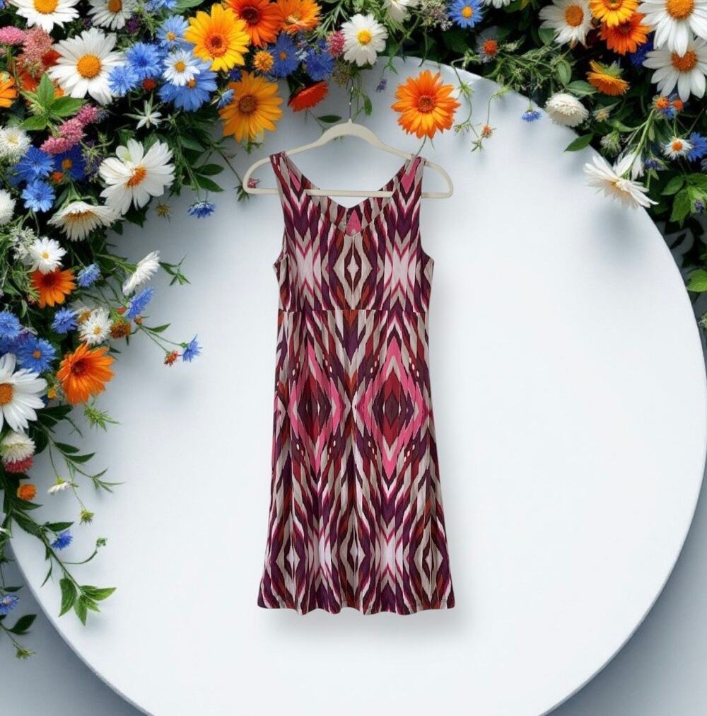 Athleta Pink Stretch Southwest Aztec Athleisure Dress Size Small